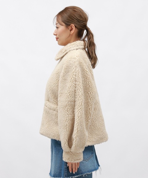 LAKOLE（ラコレ）の「ラメボアエリツキブルゾン / 135672（ブルゾン・レディース・グレー/ブラウン/アイボリー・MEDIUM/SMALL）」の15枚目の写真