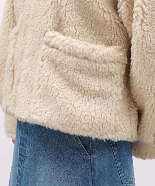 LAKOLE（ラコレ）の「ラメボアエリツキブルゾン / 135672（ブルゾン・レディース・グレー/ブラウン/アイボリー・MEDIUM/SMALL）」の19枚目の写真