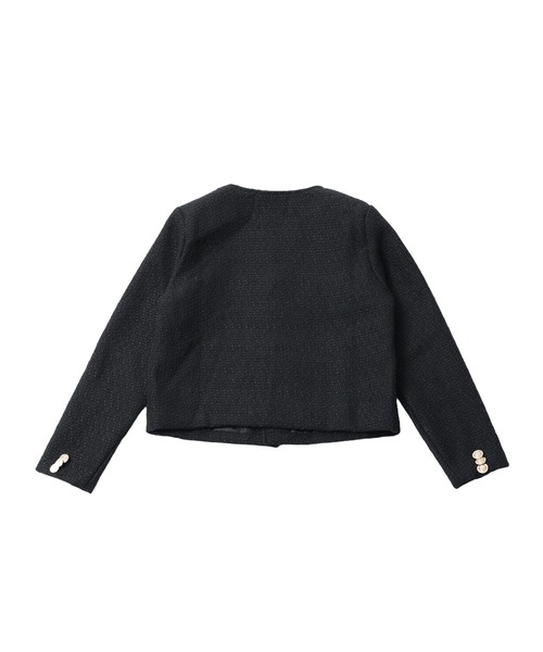 ALLuRing ChaRm（アリュリングチャーム）の「Gold Button Short Tweed Jacket / ゴールドボタンショート丈ツイードジャケット（ノーカラージャケット・レディース・ブラック/ブルー・FREE）」の18枚目の写真