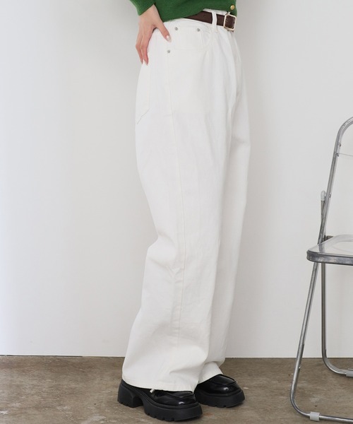 ROOPTOKYO(ループトウキョウ)の「ハイウエスト ストレートワイドデニムパンツ(デニムパンツ・メンズ・ブラック/ホワイト・M/L)」の2枚目の写真