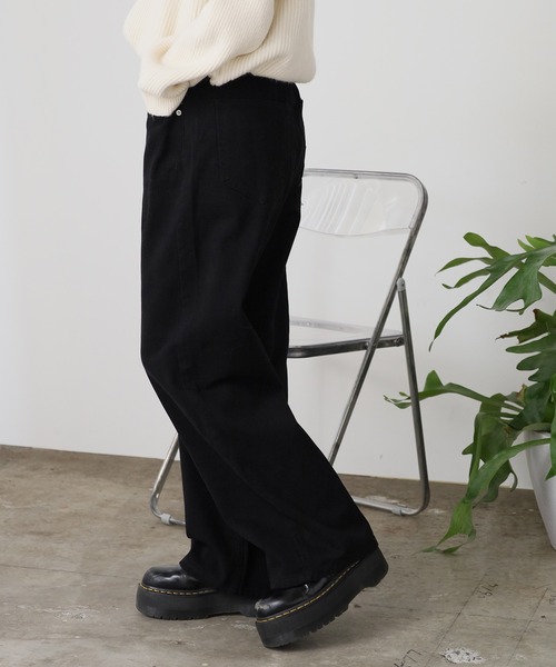 ROOPTOKYO(ループトウキョウ)の「ハイウエスト ストレートワイドデニムパンツ(デニムパンツ・メンズ・ブラック/ホワイト・M/L)」の12枚目の写真