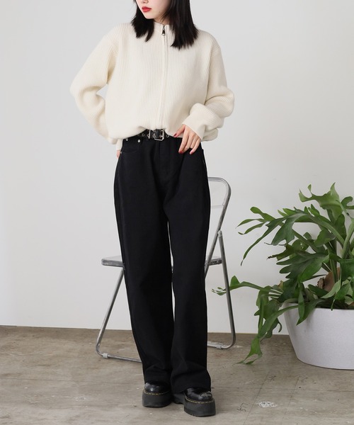 ROOPTOKYO(ループトウキョウ)の「ハイウエスト ストレートワイドデニムパンツ(デニムパンツ・メンズ・ブラック/ホワイト・M/L)」の14枚目の写真