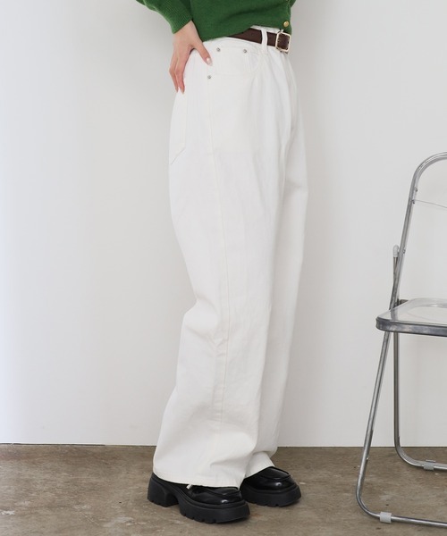 ROOPTOKYO(ループトウキョウ)の「ハイウエスト ストレートワイドデニムパンツ(デニムパンツ・メンズ・ブラック/ホワイト・M/L)」の8枚目の写真