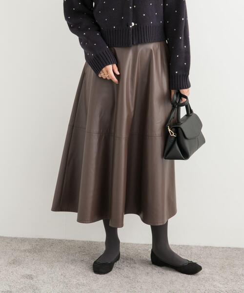 URBAN RESEARCH DOORS（アーバンリサーチドアーズ）の「切替えフレアスカート（スカート・レディース・ブラウン/ブラック・MEDIUM）」の18枚目の写真