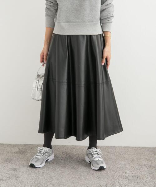 URBAN RESEARCH DOORS（アーバンリサーチドアーズ）の「切替えフレアスカート（スカート・レディース・ブラウン/ブラック・MEDIUM）」の9枚目の写真