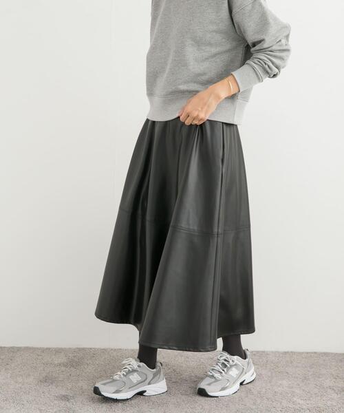 URBAN RESEARCH DOORS（アーバンリサーチドアーズ）の「切替えフレアスカート（スカート・レディース・ブラウン/ブラック・MEDIUM）」の10枚目の写真