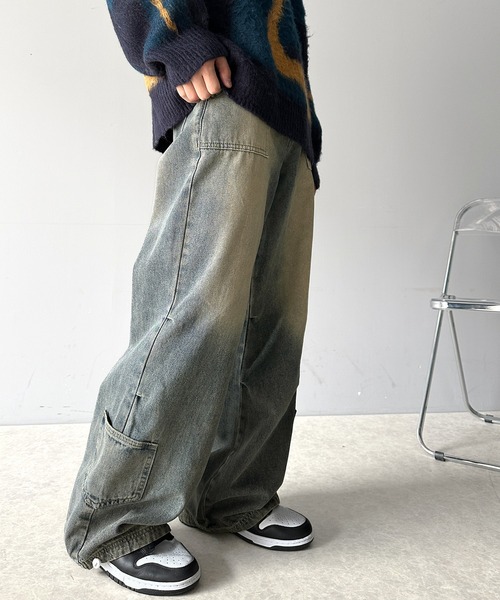 Java（ジャバ）の「《Javaジャバコラボ》洗練されたこなれ感。ヴィンテージ加工裾ドロストワイドデニム（デニムパンツ・メンズ・ブラック/その他1・LARGE/MEDIUM）」の18枚目の写真