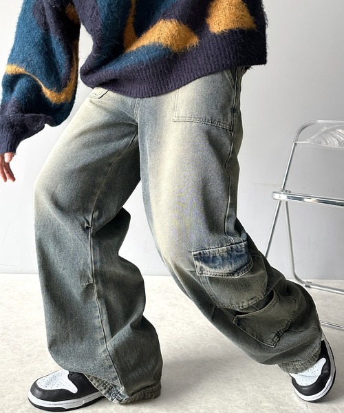 Java（ジャバ）の「《Javaジャバコラボ》洗練されたこなれ感。ヴィンテージ加工裾ドロストワイドデニム（デニムパンツ・メンズ・ブラック/その他1・LARGE/MEDIUM）」の15枚目の写真