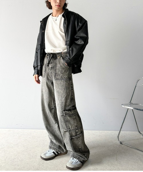 Java（ジャバ）の「《Javaジャバコラボ》洗練されたこなれ感。ヴィンテージ加工裾ドロストワイドデニム（デニムパンツ・メンズ・ブラック/その他1・LARGE/MEDIUM）」の22枚目の写真
