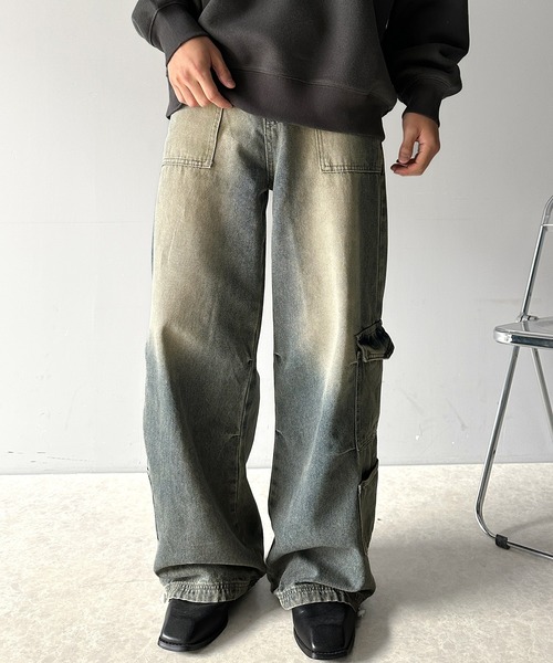 Java（ジャバ）の「《Javaジャバコラボ》洗練されたこなれ感。ヴィンテージ加工裾ドロストワイドデニム（デニムパンツ・メンズ・ブラック/その他1・LARGE/MEDIUM）」の17枚目の写真
