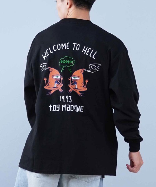 TOY MACHINE(トイ マシーン)の「【ムラサキスポーツ限定】TOY MACHINE/トイマシーン ロンT/長袖Tシャツ ビックシルエット バックプリント MTMPFLT2(Tシャツ/カットソー・メンズ・ブラック/ホワイト・XL/L/M)」の1枚目の写真