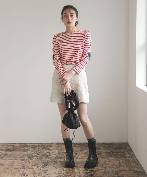 DONOBAN（ドノバン）の「ハートネックボーダートップス（Tシャツ/カットソー・レディース・ブラック/レッド/ネイビー・ONE）」の9枚目の写真