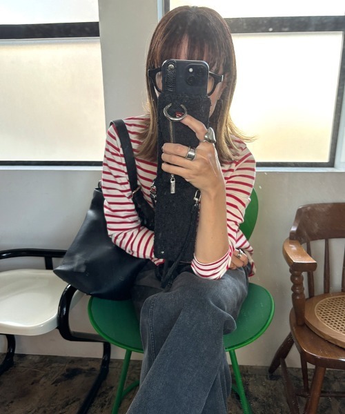 DONOBAN（ドノバン）の「ハートネックボーダートップス（Tシャツ/カットソー・レディース・ブラック/レッド/ネイビー・ONE）」の16枚目の写真