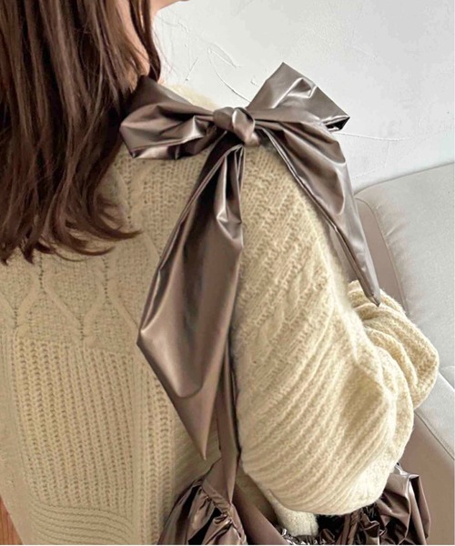 apres jour clair(アプレジュールクレア)の「【apres jour clair】シャーリングショルダバッグ【ZOZOTOWN限定アイテム】(ショルダーバッグ・レディース・ブラウン系その他/アイボリー・フリ-)」の12枚目の写真