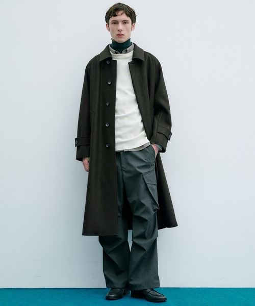 UNITED TOKYO 撥水SUPER140S ステンカラーコート 撥水SUPER140S ステンカラーコート(1 BLUE GREY): : メンズ