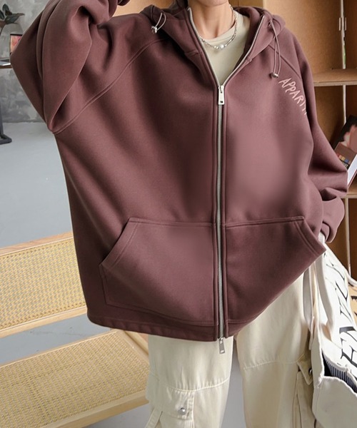 【セール】オーバーサイズ裏起毛フルジップパーカー（パーカー）｜aimoha（アイモハ） 5,504円
