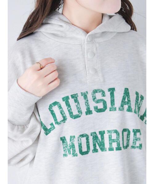 ehka sopo（エヘカソポ）の「ショート丈ロゴプリントパーカー（Tシャツ/カットソー・レディース・グレー/キナリ/ブルー/レッド・F）」の8枚目の写真