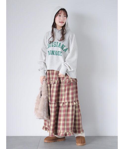 ehka sopo（エヘカソポ）の「ショート丈ロゴプリントパーカー（Tシャツ/カットソー・レディース・グレー/キナリ/ブルー/レッド・F）」の10枚目の写真