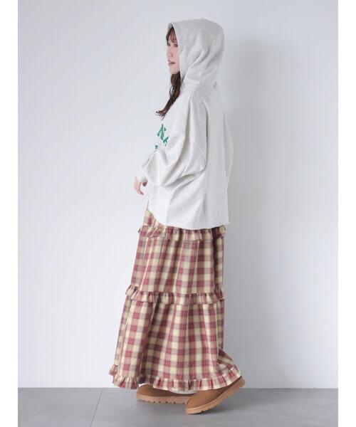 ehka sopo（エヘカソポ）の「ショート丈ロゴプリントパーカー（Tシャツ/カットソー・レディース・グレー/キナリ/ブルー/レッド・F）」の11枚目の写真