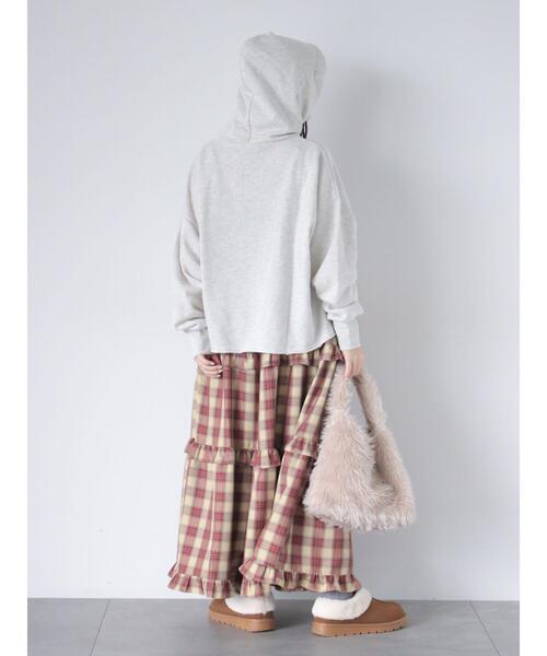 ehka sopo（エヘカソポ）の「ショート丈ロゴプリントパーカー（Tシャツ/カットソー・レディース・グレー/キナリ/ブルー/レッド・F）」の12枚目の写真