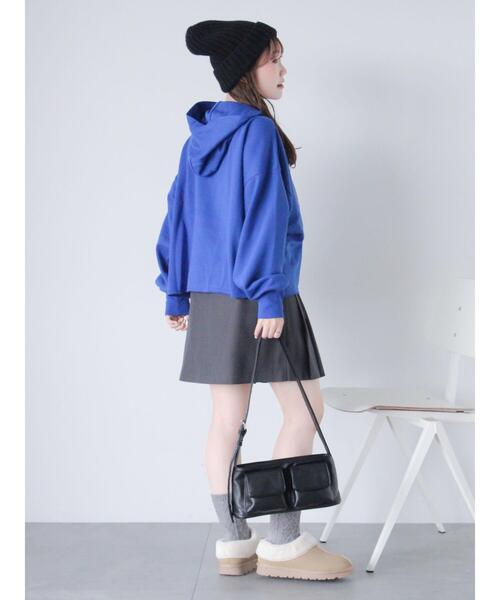 ehka sopo（エヘカソポ）の「ショート丈ロゴプリントパーカー（Tシャツ/カットソー・レディース・グレー/キナリ/ブルー/レッド・F）」の18枚目の写真