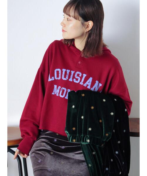 ehka sopo（エヘカソポ）の「ショート丈ロゴプリントパーカー（Tシャツ/カットソー・レディース・グレー/キナリ/ブルー/レッド・F）」の20枚目の写真