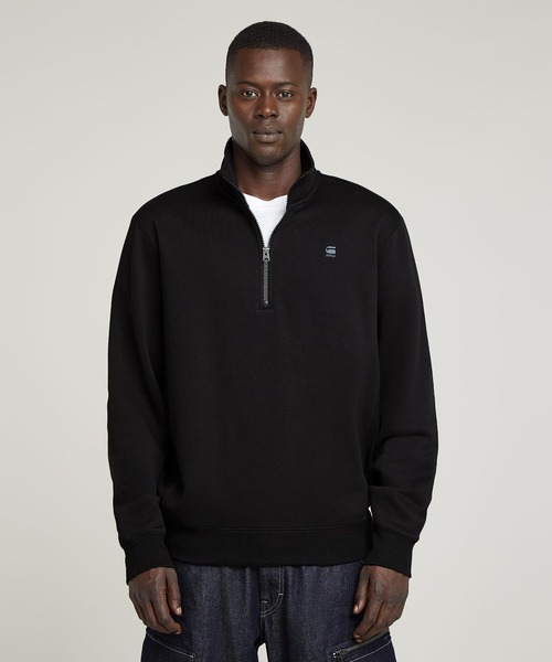 G-STAR(ジースター)の「Premium Core Half Zip Sweater/ベーシックスタイルハーフジップスウェット(スウェット・メンズ・グレー系その他/ダークブラック・X-LARGE/LARGE/X-SMALL/MEDIUM/SMALL)」の2枚目の写真