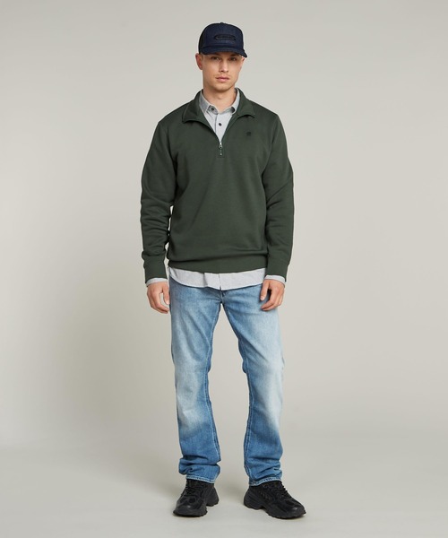 G-STAR(ジースター)の「Premium Core Half Zip Sweater/ベーシックスタイルハーフジップスウェット(スウェット・メンズ・グレー系その他/ダークブラック・X-LARGE/LARGE/X-SMALL/MEDIUM/SMALL)」の3枚目の写真
