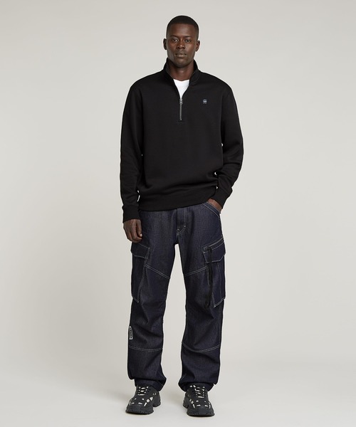G-STAR(ジースター)の「Premium Core Half Zip Sweater/ベーシックスタイルハーフジップスウェット(スウェット・メンズ・グレー系その他/ダークブラック・X-LARGE/LARGE/X-SMALL/MEDIUM/SMALL)」の9枚目の写真