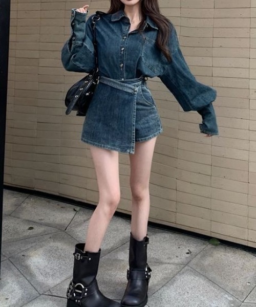 ViViDAY（ビビデー）の「【セットアップ】デニムシャツ＋デニムスカパン　上下２点セット（セットアップ・レディース・ブルー・M）」の3枚目の写真