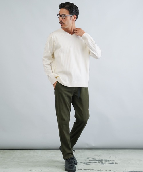 jiggys shop(ジギーズショップ)の「ワイドリブVネックニットセーター(ニット/セーター・メンズ・ホワイト/ネイビー/グレー/ブラック・LARGE/MEDIUM/X-LARGE)」の16枚目の写真