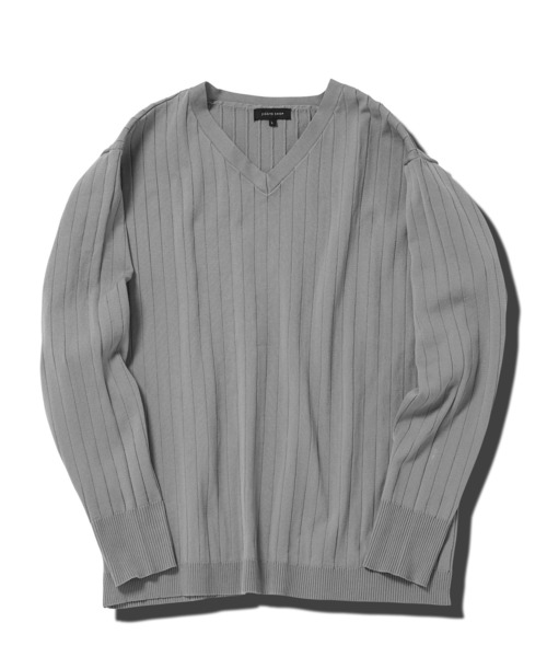 jiggys shop(ジギーズショップ)の「ワイドリブVネックニットセーター(ニット/セーター・メンズ・ホワイト/ネイビー/グレー/ブラック・LARGE/MEDIUM/X-LARGE)」の13枚目の写真