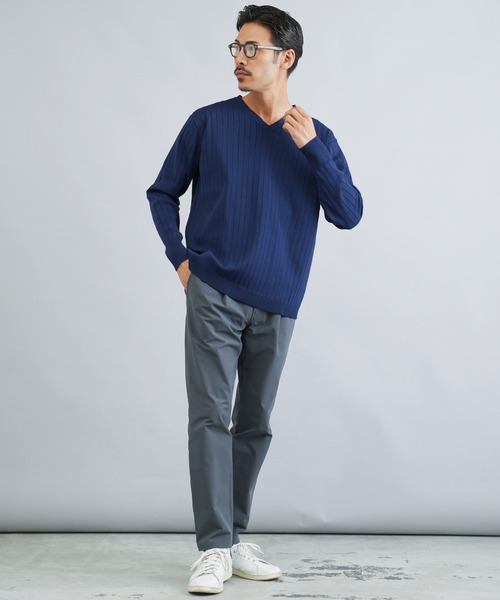 jiggys shop(ジギーズショップ)の「ワイドリブVネックニットセーター(ニット/セーター・メンズ・ホワイト/ネイビー/グレー/ブラック・LARGE/MEDIUM/X-LARGE)」の11枚目の写真