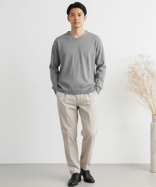 jiggys shop(ジギーズショップ)の「ワイドリブVネックニットセーター(ニット/セーター・メンズ・ホワイト/ネイビー/グレー/ブラック・LARGE/MEDIUM/X-LARGE)」の18枚目の写真