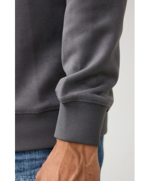 AZUL by moussy(アズールバイマウジー)の「フェイクスウェード刺繍ロゴトップス(スウェット・メンズ・ホワイト/ブラック/グレー・FREE)」の5枚目の写真