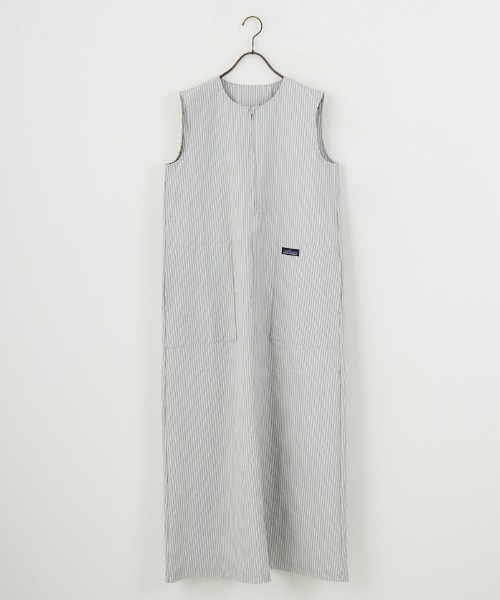 THOUSAND MILE（サウザンドマイル）の「[THOUSAND MILE/サウザンド マイル] 別注 ストライプ柄 シアサッカーハーフジップノースリーブワンピース（ワンピース・レディース・グレー系その他・F）」の14枚目の写真