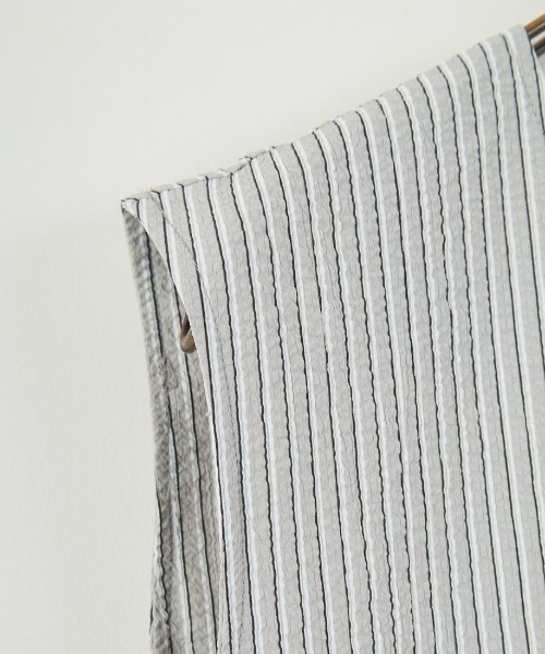 THOUSAND MILE（サウザンドマイル）の「[THOUSAND MILE/サウザンド マイル] 別注 ストライプ柄 シアサッカーハーフジップノースリーブワンピース（ワンピース・レディース・グレー系その他・F）」の19枚目の写真