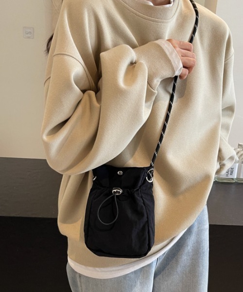 セール】ドロストデザインミニ巾着ショルダーバッグ（ショルダー