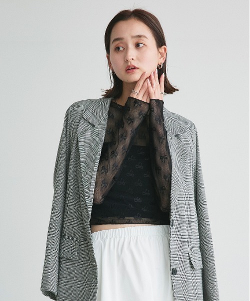 ad thie(アドティエ)の「リボン シアートップス(Tシャツ/カットソー・レディース・オフホワイト/ブラック・FREE)」の20枚目の写真