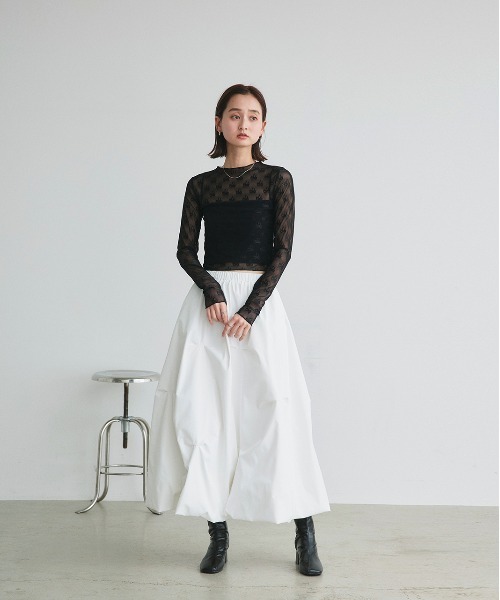 ad thie(アドティエ)の「リボン シアートップス(Tシャツ/カットソー・レディース・オフホワイト/ブラック・FREE)」の22枚目の写真