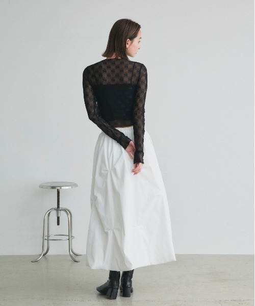 ad thie(アドティエ)の「リボン シアートップス(Tシャツ/カットソー・レディース・オフホワイト/ブラック・FREE)」の11枚目の写真