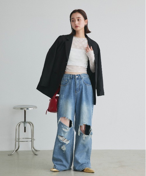 ad thie(アドティエ)の「リボン シアートップス(Tシャツ/カットソー・レディース・オフホワイト/ブラック・FREE)」の17枚目の写真