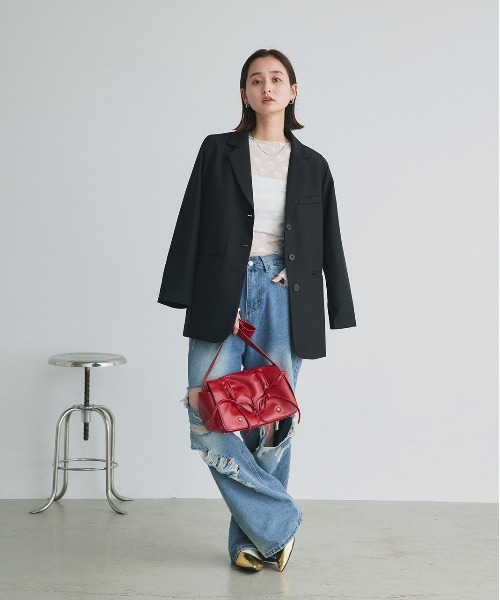 ad thie(アドティエ)の「リボン シアートップス(Tシャツ/カットソー・レディース・オフホワイト/ブラック・FREE)」の18枚目の写真