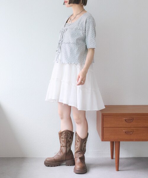 w closet（ダブルクローゼット）の「レースアシメスカパン（スカート・レディース・オフホワイト/ブラック・FREE）」の18枚目の写真