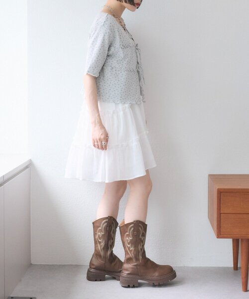 w closet（ダブルクローゼット）の「レースアシメスカパン（スカート・レディース・オフホワイト/ブラック・FREE）」の21枚目の写真