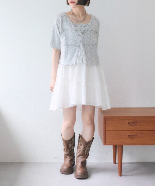 w closet（ダブルクローゼット）の「レースアシメスカパン（スカート・レディース・オフホワイト/ブラック・FREE）」の22枚目の写真