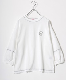 CONVERSE(コンバース)カラー配色ステッチ七分袖ロンT/長袖Tシャツプルオーバー