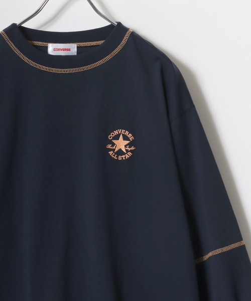 CONVERSE（コンバース）の「CONVERSE（コンバース）カラー配色ステッチ七分袖ロンT/長袖Tシャツプルオーバー（Tシャツ/カットソー・レディース・アッシュグレー/ブラック/ネイビー/オフホワイト・M/L）」の12枚目の写真