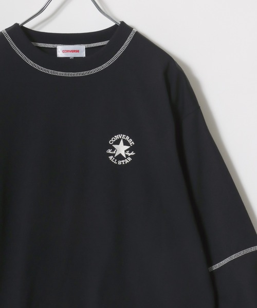 CONVERSE（コンバース）の「CONVERSE（コンバース）カラー配色ステッチ七分袖ロンT/長袖Tシャツプルオーバー（Tシャツ/カットソー・レディース・アッシュグレー/ブラック/ネイビー/オフホワイト・M/L）」の10枚目の写真