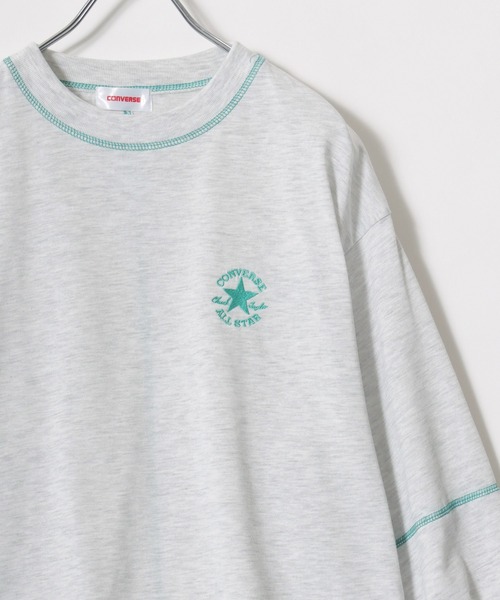 CONVERSE（コンバース）の「CONVERSE（コンバース）カラー配色ステッチ七分袖ロンT/長袖Tシャツプルオーバー（Tシャツ/カットソー・レディース・アッシュグレー/ブラック/ネイビー/オフホワイト・M/L）」の11枚目の写真